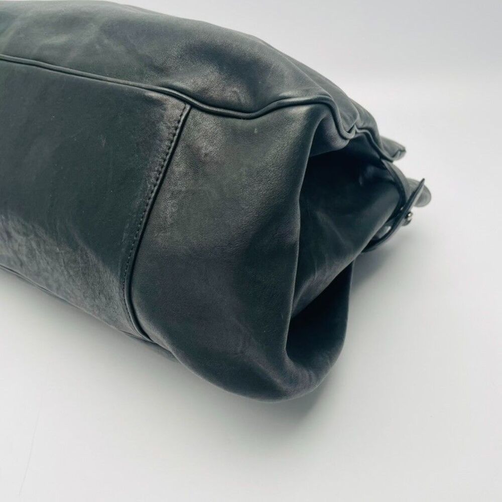 Liberty of London Black Leather Tote Bag Sculptural Lucite Handles w/ Dust Bag - Picture 10 of 14